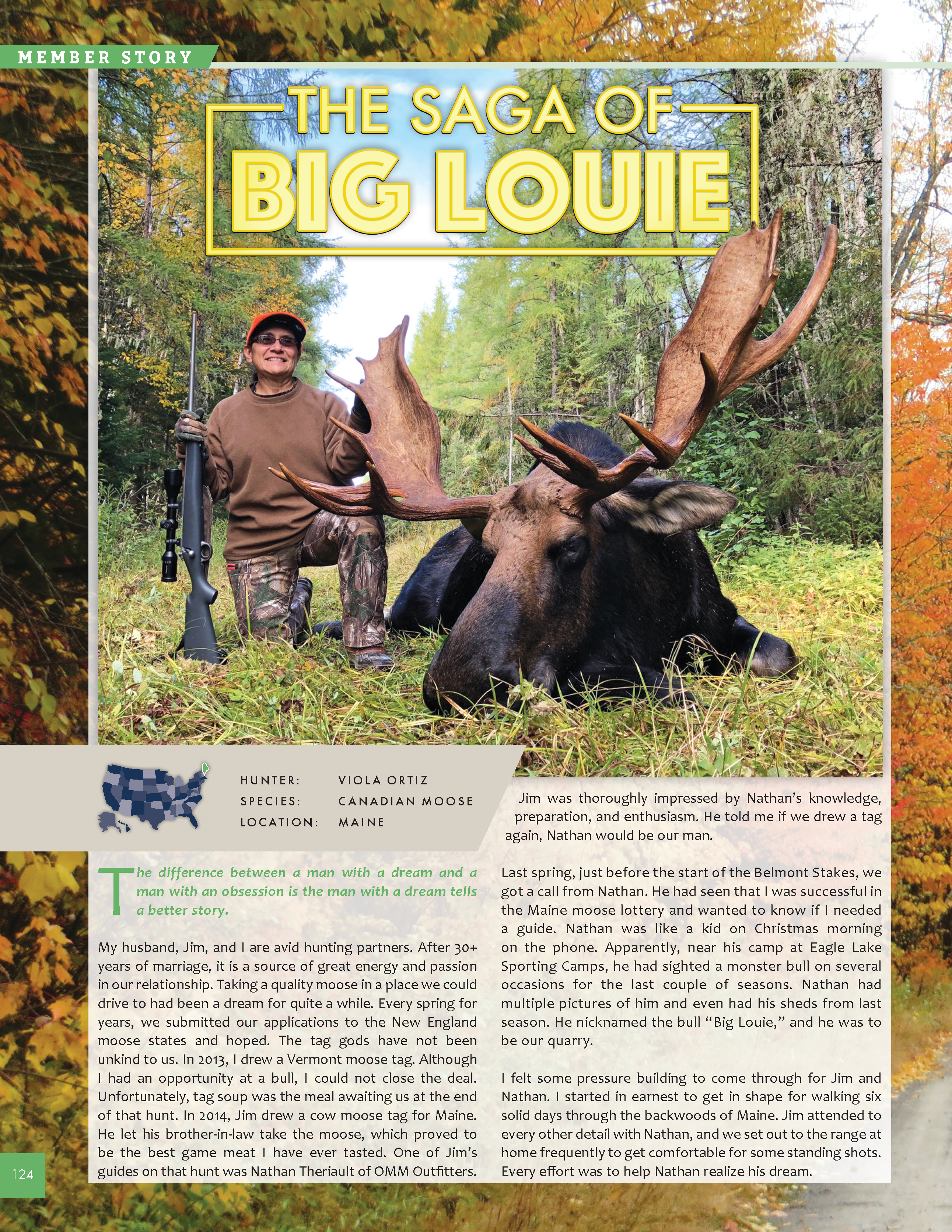 Hunter with a Canadian moose in Maine.